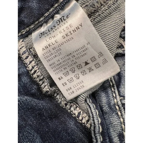 Miss Me Women's Size 31 Ankle Skinny Jeans Embellished Pockets Light Wash Denim - Picture 5 of 8